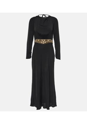 Rixo Elena embellished crepe midi dress