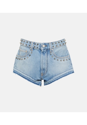 Alessandra Rich Embellished mid-rise denim shorts