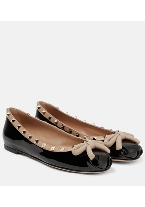 Valentino Garavani Rockstud patent leather ballet flats