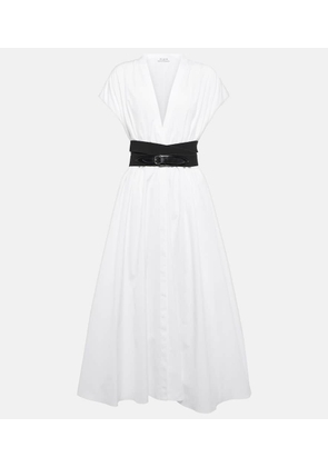 Alaia Belted cotton poplin midi dress