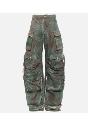 The Attico Fern oversized denim cargo pants