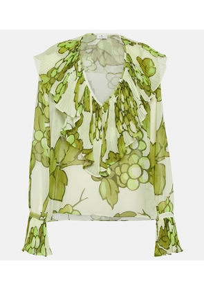Etro Printed ruffle-embellished top