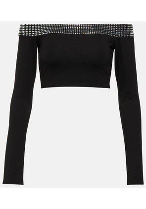 David Koma Crystal-embellished crop top