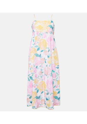 Juliet Dunn Floral cotton and linen midi dress