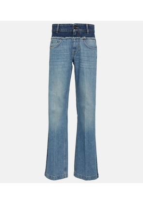 Stella McCartney Paneled high-rise wide-leg jeans