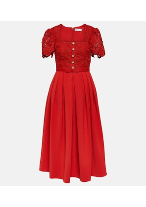 Self-Portrait Lace crepe midi dress