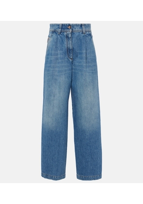 Brunello Cucinelli Pleated high-rise wide-leg jeans