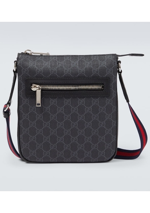 Gucci GG canvas leather-trimmed crossbody bag