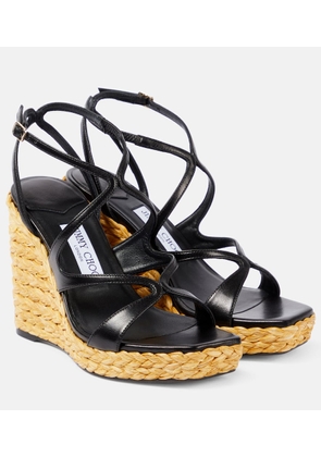 Jimmy Choo Ayla 110 leather espadrille wedges