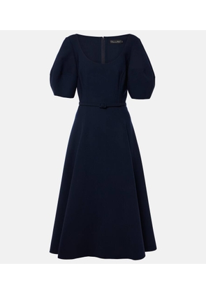 Oscar de la Renta Puff-sleeve wool-blend midi dress