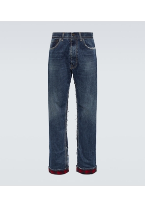 Maison Margiela x Pendleton distressed straight jeans