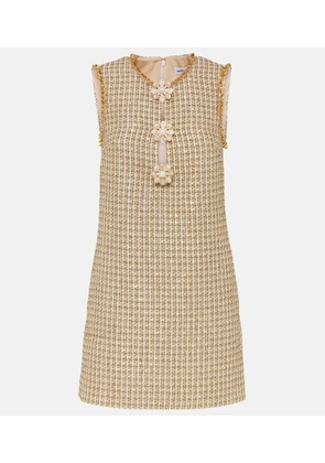 Self-Portrait Embellished boucle minidress