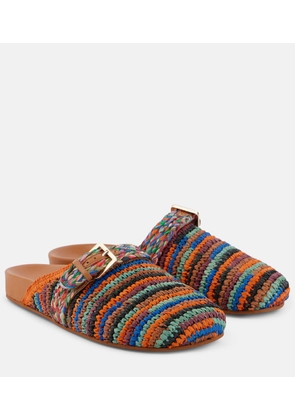 Clergerie Quinta crochet raffia slides