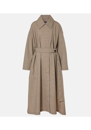 CO Checked wool-blend trench coat