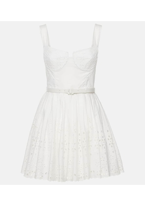 Self-Portrait Cotton broderie anglaise minidress