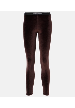 Tom Ford Logo velour leggings