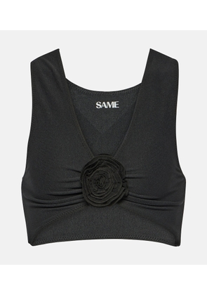 Same Rose floral-applique bikini top