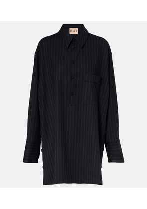 Plan C Pinstripe wool-blend shirt