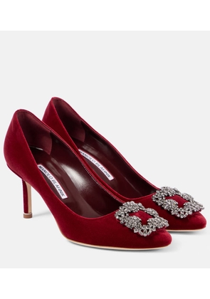 Manolo Blahnik Hangisi 70 embellished velvet pumps