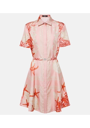 Versace Barocco Sea silk twill shirt dress