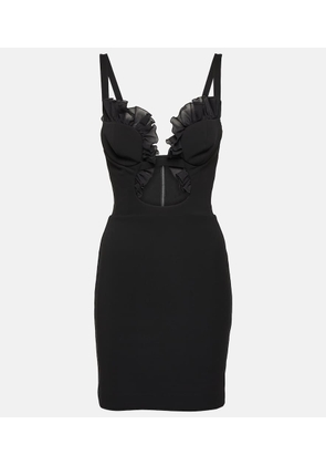 Nensi Dojaka Ruffled cutout jersey minidress