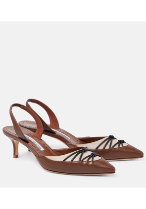 Manolo Blahnik Maretsli 50 leather slingback pumps