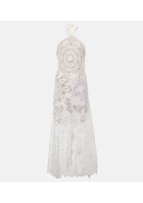 Oscar de la Renta Crochet guipure lace gown