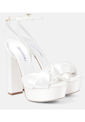 Aquazzura Bridal Olie 140 satin platform sandals
