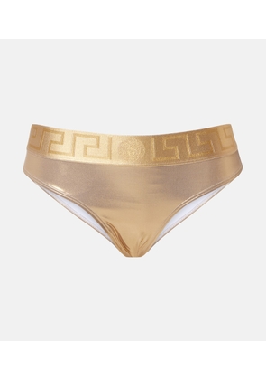 Versace Logo metallic bikini bottom
