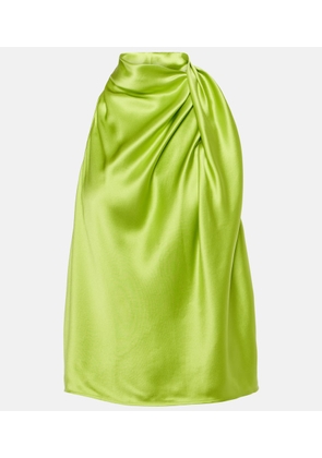 The Sei Draped high-neck silk satin top