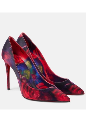 Christian Louboutin Kate 100 floral satin crepe pumps