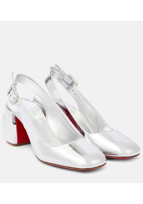 Christian Louboutin Minny 70 metallic leather slingback pumps