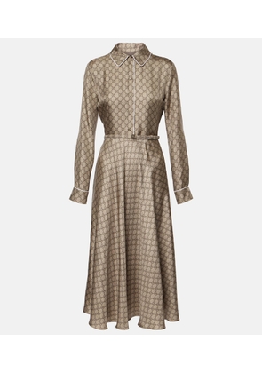 Gucci GG silk twill shirt dress