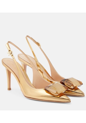 Gianvito Rossi Jaipur metallic leather slingback pumps