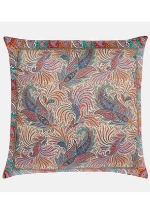 Etro Embroidered cotton cushion