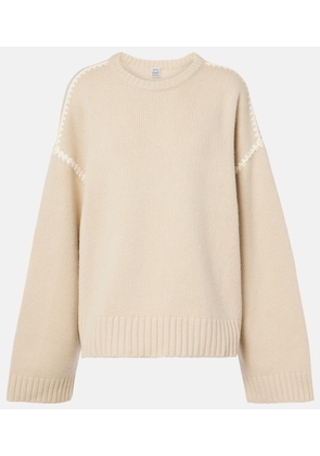 Toteme Embroidered wool, cashmere, and cotton sweater