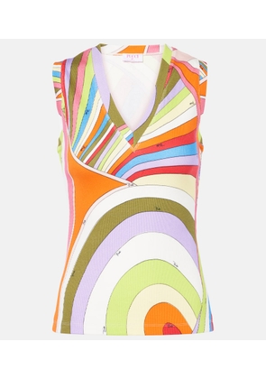 Pucci Iride ribbed-knit cotton tank top