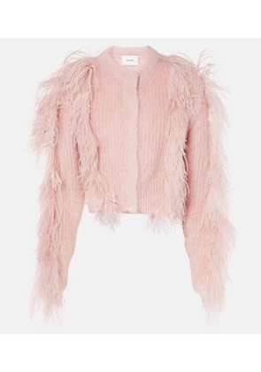 Erdem Feather-trimmed mohair-blend cardigan