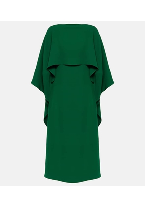 Valentino Caped silk crepe midi dress