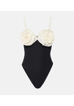 Same Floral-applique high-rise swimsuit