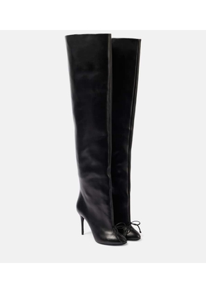 Alaia Bow-detail leather over-the-knee boots