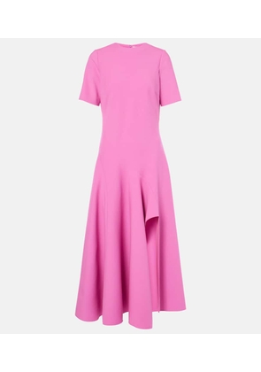 Oscar de la Renta Draped wool-blend midi dress