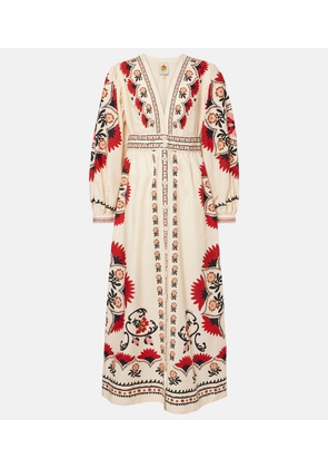 Farm Rio Cashew Mandala Cream printed maxi dress