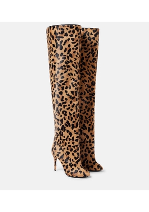 Alaia Decollete 90 calf hair over-the-knee boots