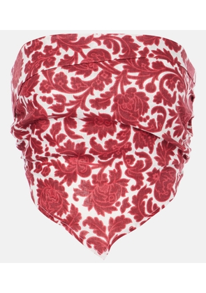 Faithfull Antibes floral linen bandeau top