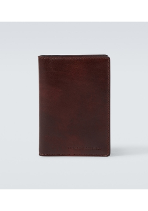 Brunello Cucinelli Logo debossed leather bifold wallet