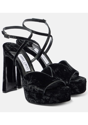 Jimmy Choo Karli 125 velvet platform sandals