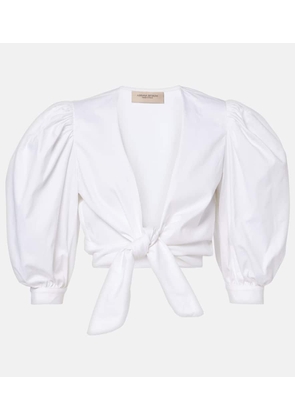 Adriana Degreas Cotton-blend crop top