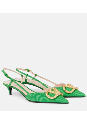 Valentino Garavani VLogo 40 satin slingback pumps