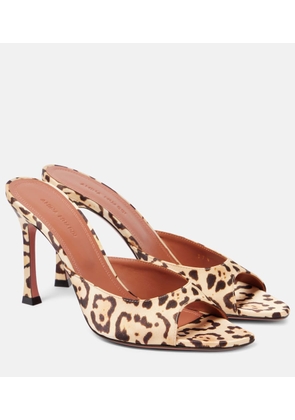 Amina Muaddi Alexa 95 leopard-print satin mules